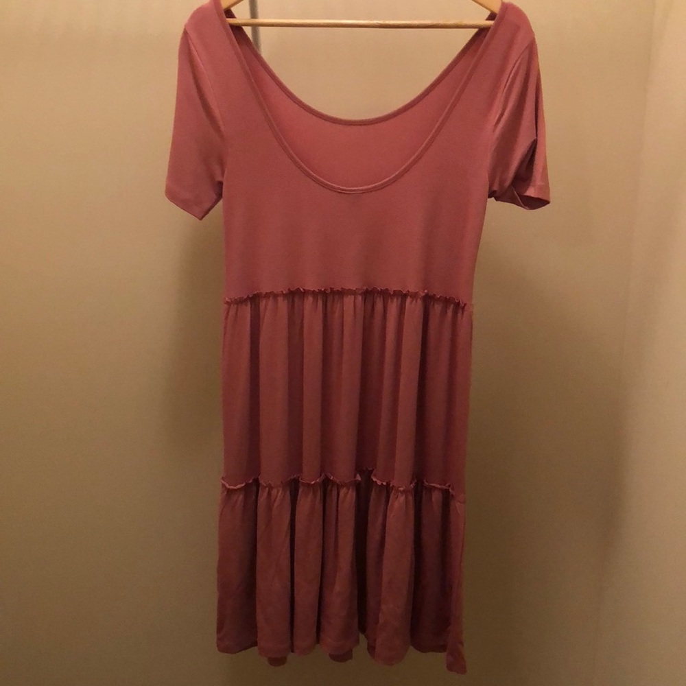 Asos Tiered Swing Dress with Short Sleeves - Picture 3 of 3